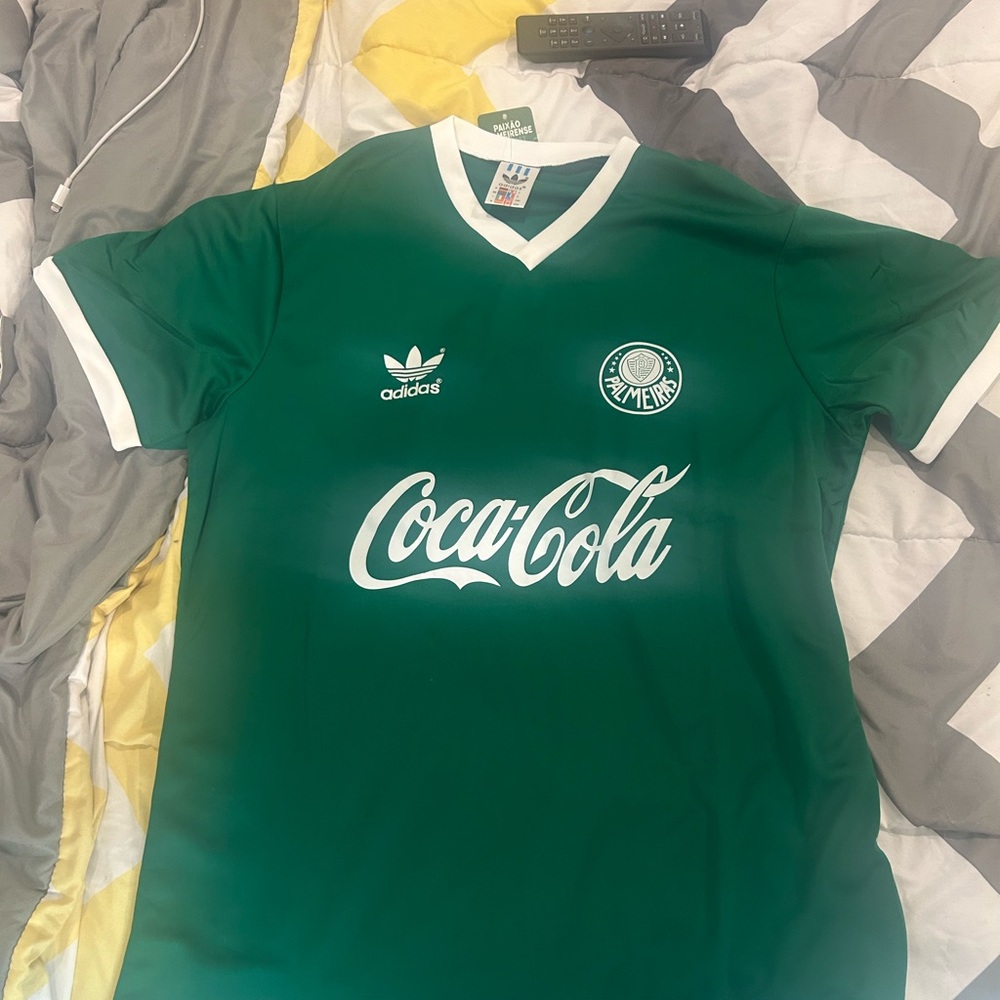 Adidas Green and White Men's Jersey